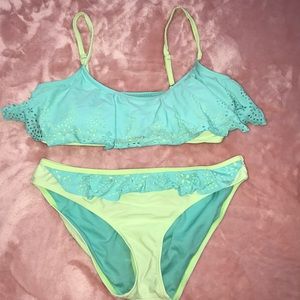 Green and Light Blue Bikini